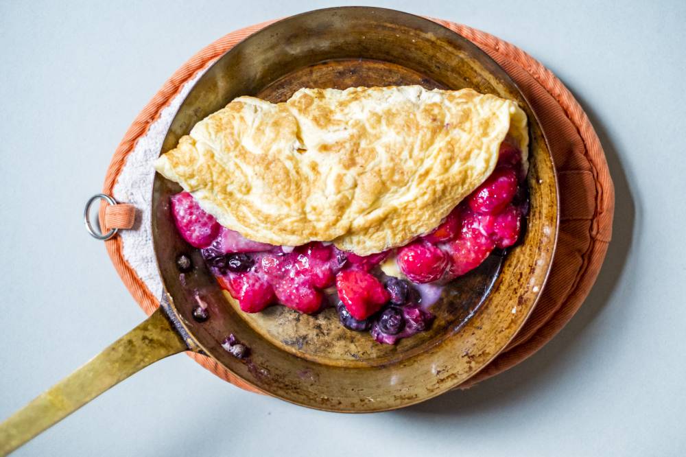 Mixed berry breakfast omelette