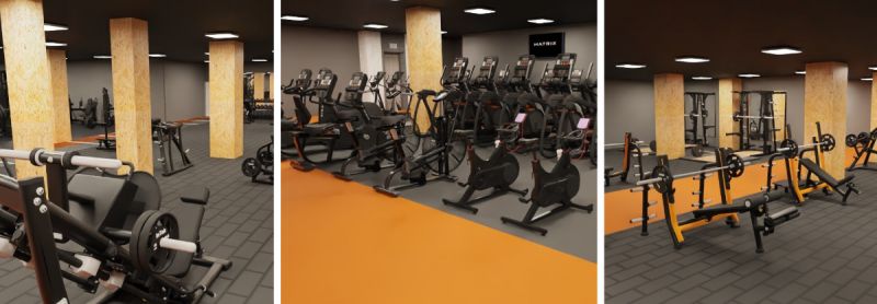 gym equipment 3D image render in birkenhead liverpool