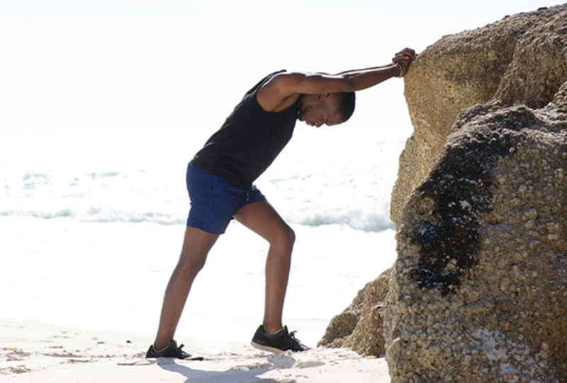 Running on the beach