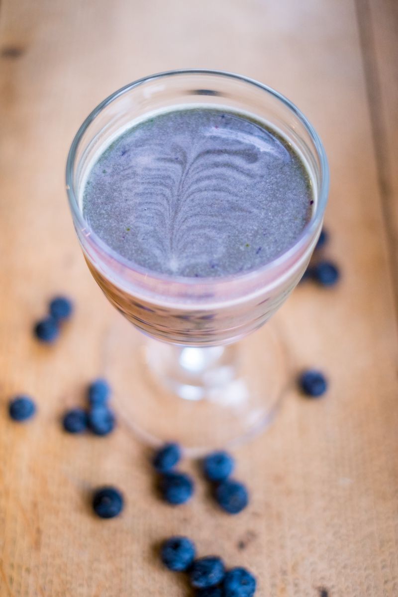 finished blueberry and Kale smoothie