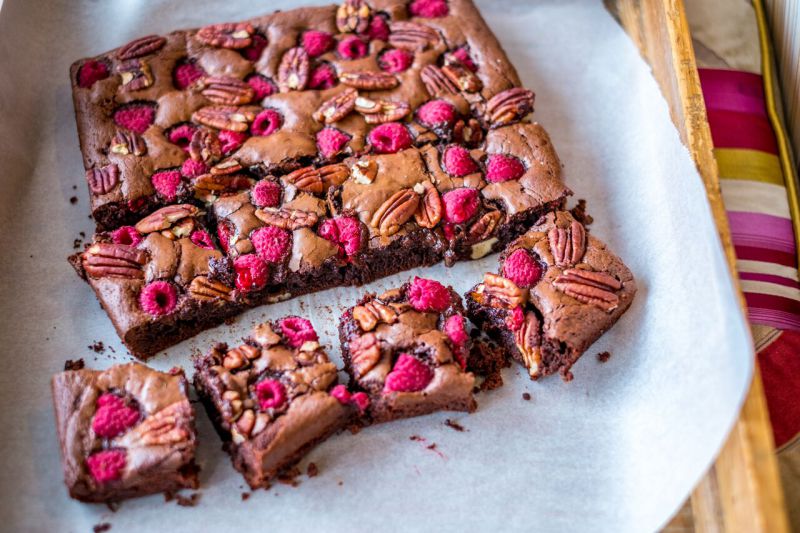 Raspberry & Pecan Brownies