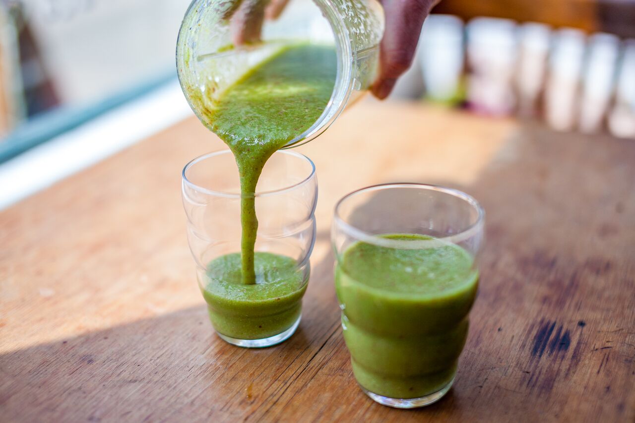 Smoothies in a glass