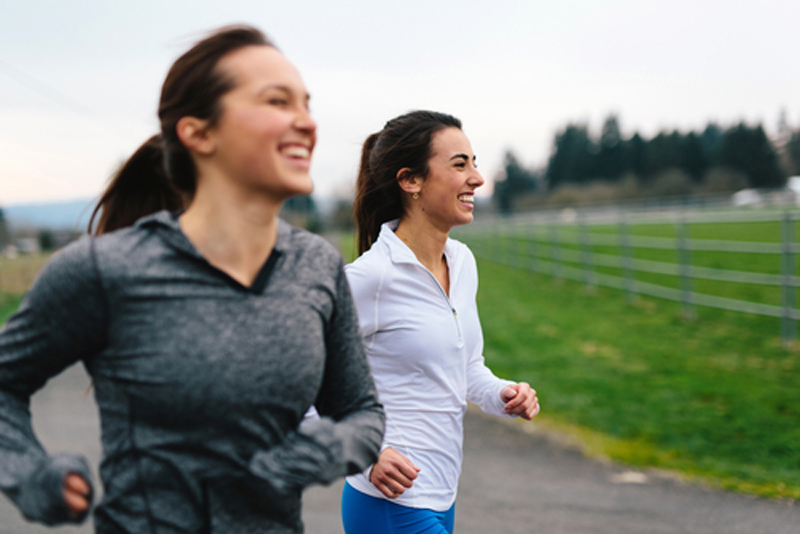 Running with a partner or friend